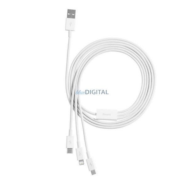 Încărcător rapid USB și M+L+C Baseus Superior Data 3.5A 1m (alb)