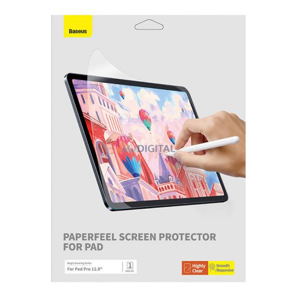 Film Baseus Paperfeel iPad Pro (2018/2020/2021/2022) 12.9″, folie transparentă