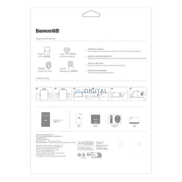 Film Baseus Paperfeel iPad Pro (2018/2020/2021/2022) 12.9″, folie transparentă