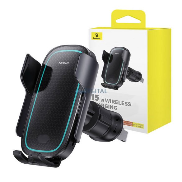 Suport auto pentru încărcător wireless Baseus MilkyWay Pro 15W (negru)