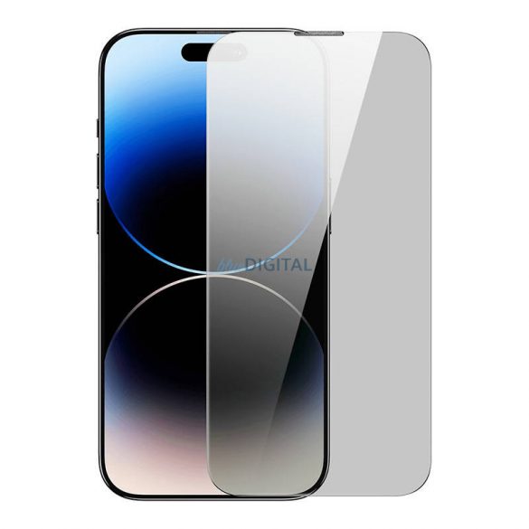 Sticlă călită cu protecție a confidențialității Kit de curățare Baseus iPhone 14 Pro Max (2 buc)2 și instrument de asamblare rezistent la praf