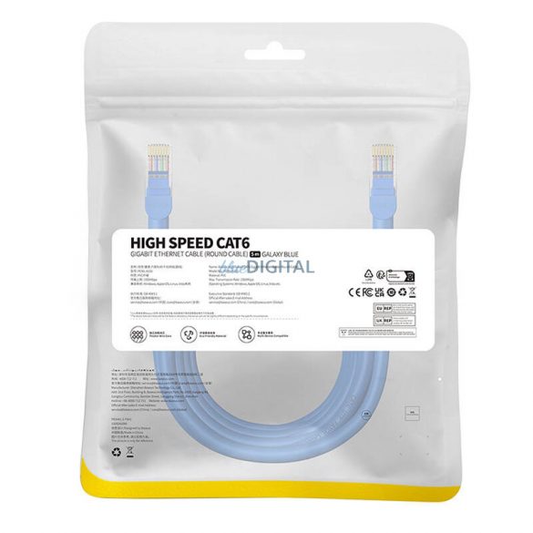 Cablu rotund Baseus Ethernet RJ45, Cat.6, 5m (albastru)