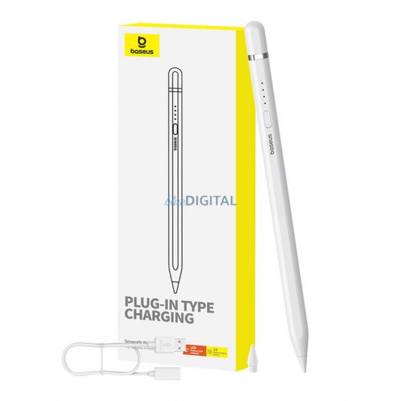 Stylus activ Baseus Smooth Writing 2 cu încărcare fără fir (alb)