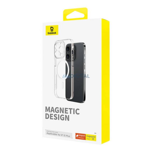 Husă magnetică pentru telefon iPhone 15 Plus Baseus OS-Lucent Series (transparentă)