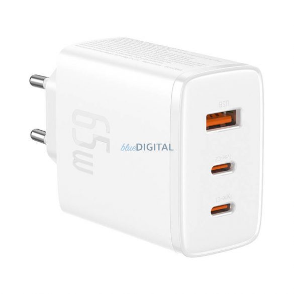 Încărcător de perete Baseus OS-Cube Pro 2xUSB-C + USB, 65W (alb)