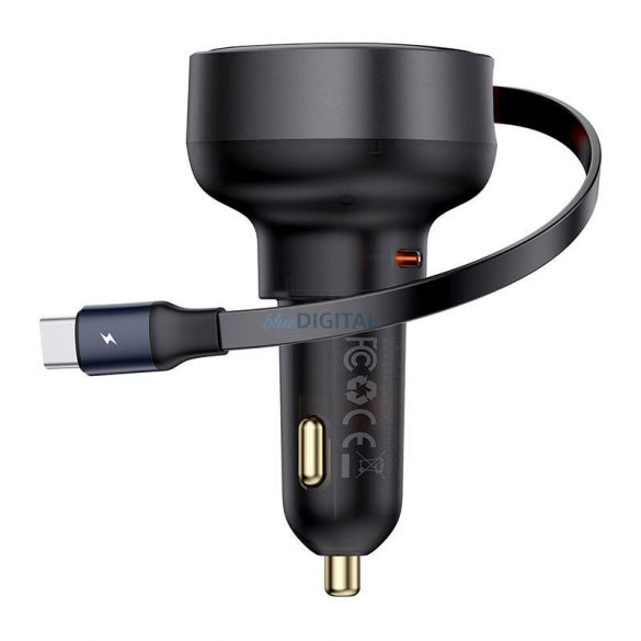 Încărcător auto Baseus Enjoyment Procable USB-C, 60W (negru)