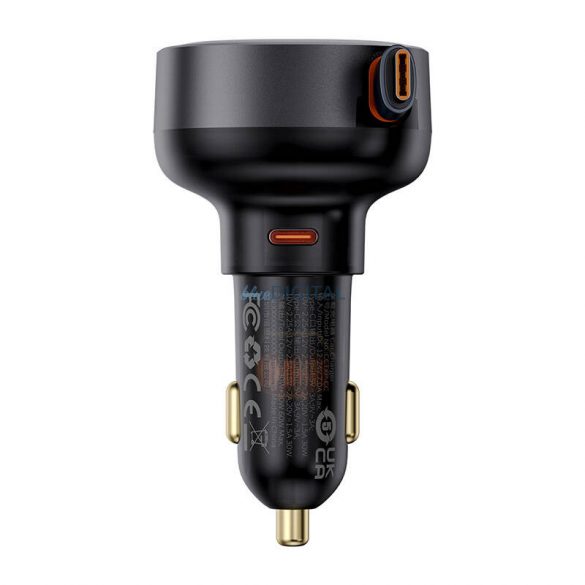 Încărcător auto Baseus Enjoyment Procable USB-C, 60W (negru)