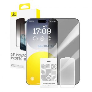 Sticlă securizată cu protecție pentru confidențialitate Baseus Diamond iPhone 15