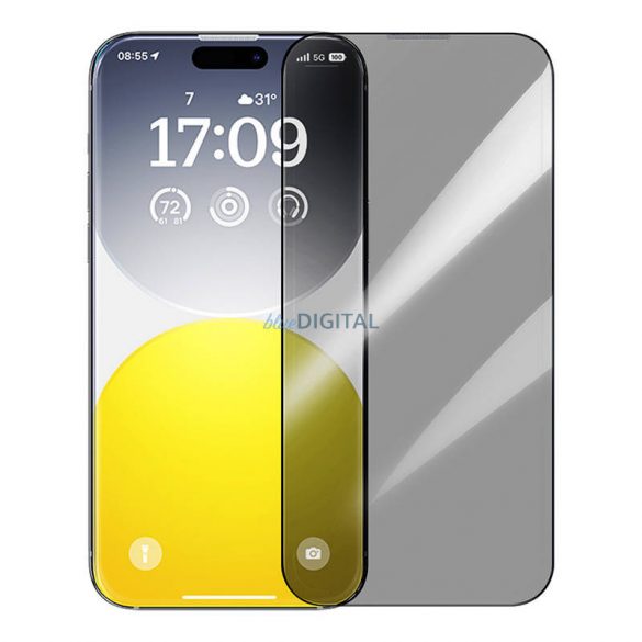 Sticlă călită cu protecție pentru confidențialitate Baseus Diamond iPhone 15 Pro