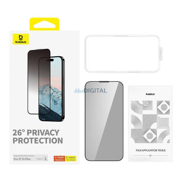 Sticlă călită cu protecție pentru confidențialitate Baseus Diamond iPhone 15 Plus iPhone 15 Plus