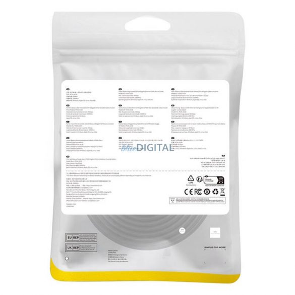 Cablu de rețea cat.8 Baseus Ethernet RJ45, 40Gbps, 10m (negru)