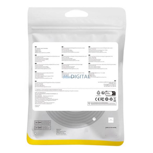 Cablu de rețea cat.8 Baseus Ethernet RJ45, 40Gbps, 3m (negru)