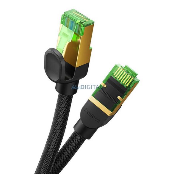 Cablu de rețea împletit cat.8 Baseus Ethernet RJ45, 40 Gbps, 10 m (negru)