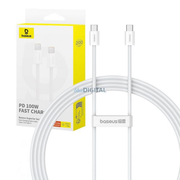 Kabel szybkiego ładą USB-C cu USB-C Baseus Superior 2 100W 2m (alb)