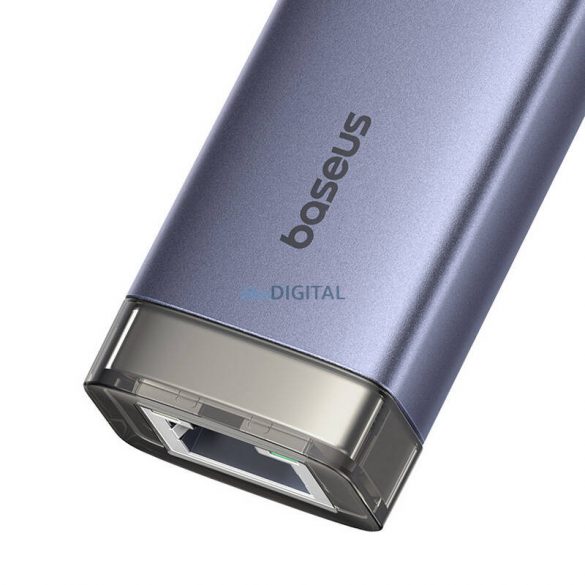 Hub 4 în 1 Baseus UltraJoy USB-A&USB-C la 3xUSB3.0+USB-C+RJ45 (gri)