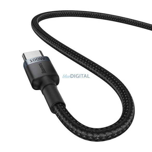 Cablu Baseus Cafule USB-C la USB-C 100W, 1m, 2psc (Roșu Negru, Gri Negru)