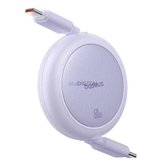 Cablu USB Baseus Free2Pull Mini USB-C la USB-C de 60 W, 1 m (violet)