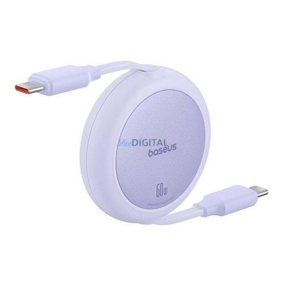 Cablu USB Baseus Free2Pull Mini USB-C la USB-C de 60 W, 1 m (violet)