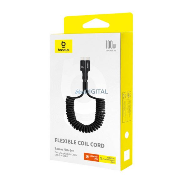 Cablu de încărcare rapidă USB-C la USB-C Baseus Fish-Eye 100W, 1m (negru)