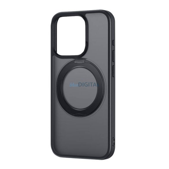 Carcasă Baseus SkyRing 360° cu suport + sticlă călită pentru iPhone 15 - negru