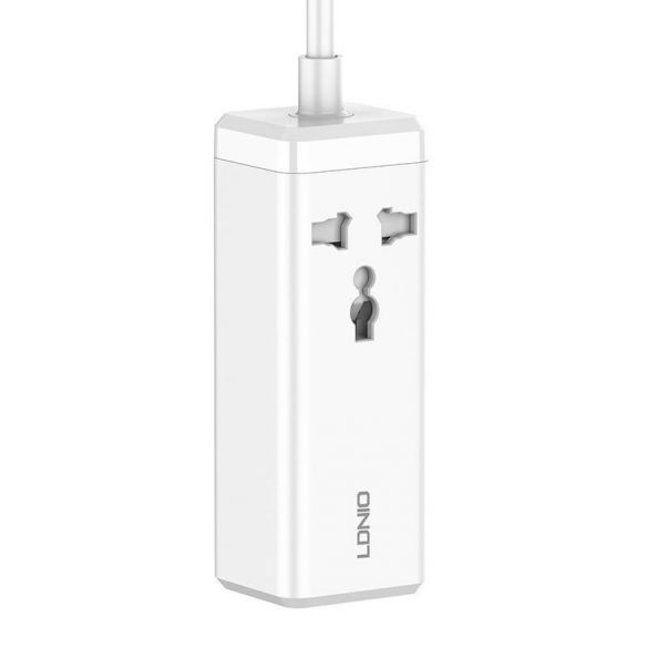 Priză multiplă cu 1 priză AC, 2x USB, 2x USB-C LDNIO SC1418, UE/SUA, 2500 W (alb)