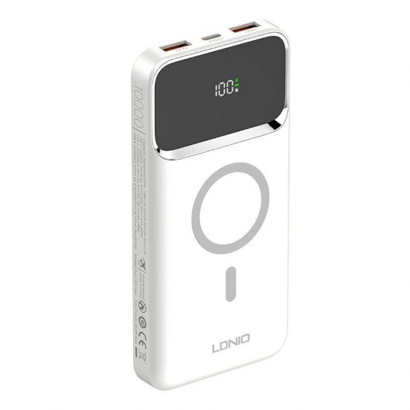 Powerbank LDNIO PQ12, 15W, 10000mah (alb)