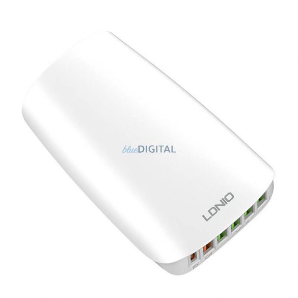 LDNIO A6573C EU 5USB, USB-C 65W Încărcător de perete + Cablu de alimentare