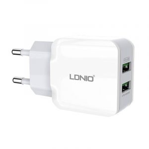 Încărcător de perete LDNIO A2202, 2x USB, 12W (alb)