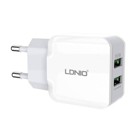 Încărcător de perete LDNIO A2202, 2x USB, 12W (alb)