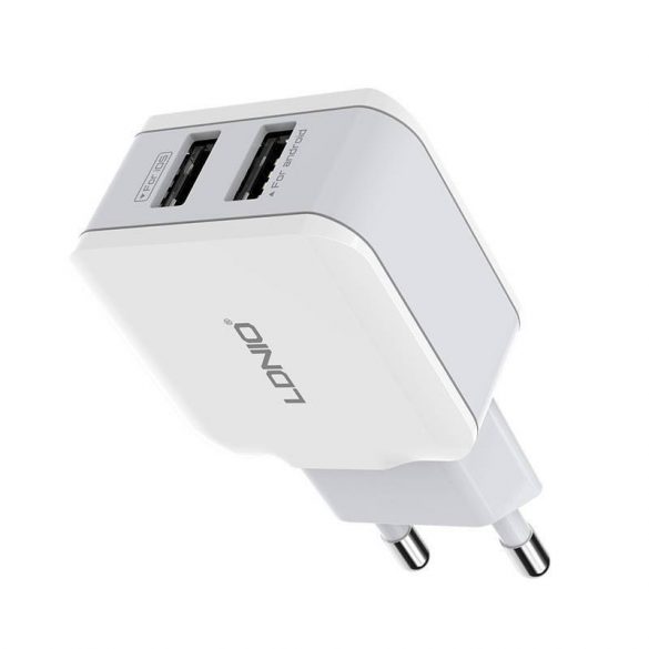 Încărcător de perete LDNIO A2202, 2x USB, 12W (alb)