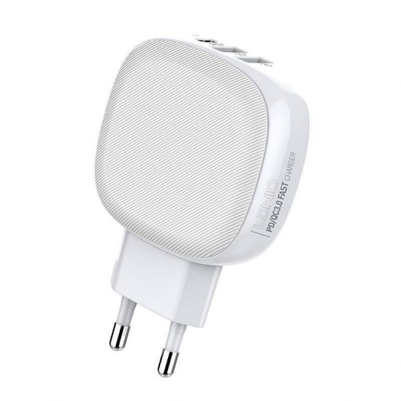 Încărcător LDNIO A3510Q, cu conectori 2xUSB-A și 1xUSB-C, 28,5 W (alb)