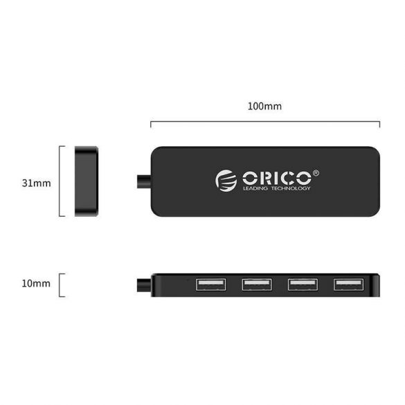 Adaptor hub Orico, USB-4x USB (negru)