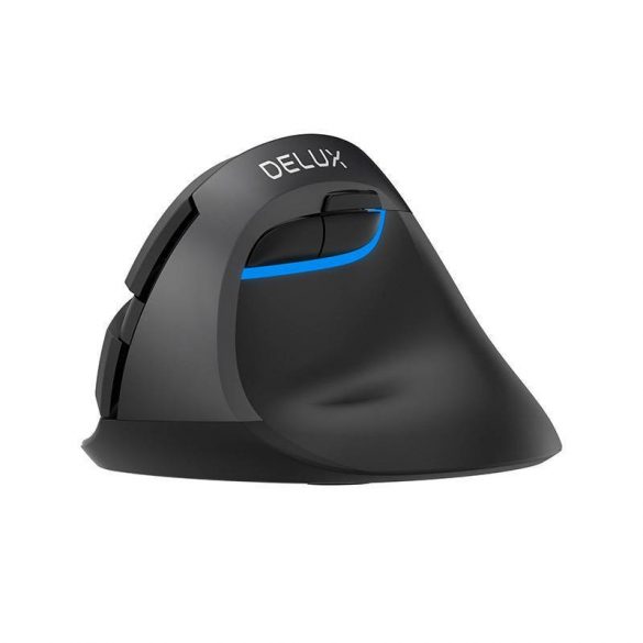 Mouse vertical wireless Delux M618Mini DB BT+2.4G 2400DPI (negru)