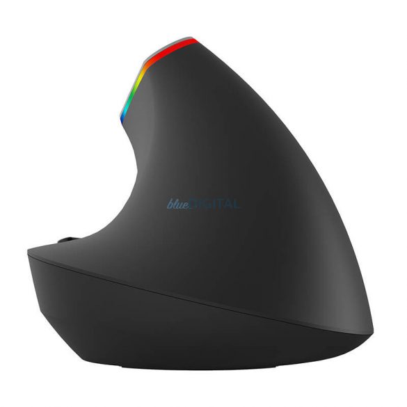 Mouse vertical wireless Delux M618C 2.4G 1600DPI RGB (negru)