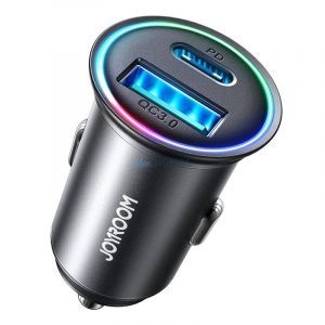 Încărcător auto Joyroom JR-CCN04 cu 1xUSB-A și 1xUSB-C conexiune 60W - negru