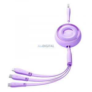 Joyroom S-A40 Colorful USB-A - Cablu tip C/Lightning/microUSB 3,5A 1m - violet