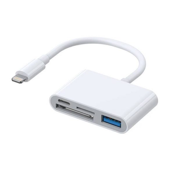 Adaptor Lightning USB OTG Cititor de carduri SD Joyroom S-H142, microSD (alb)