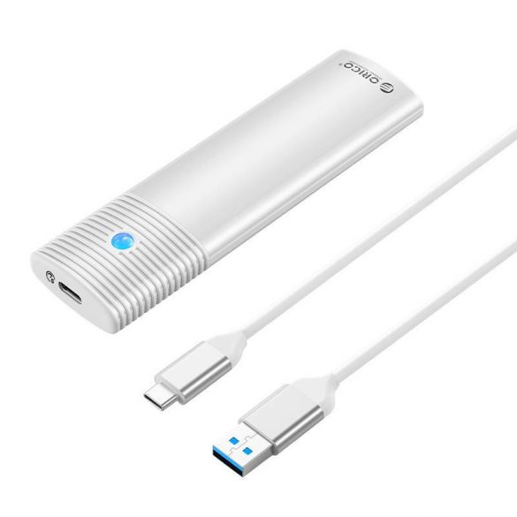 Carcasă de unitate externă M.2 SATA, Orico PWM2-WH-EP, USB-C, 5 Gbps (argintiu)