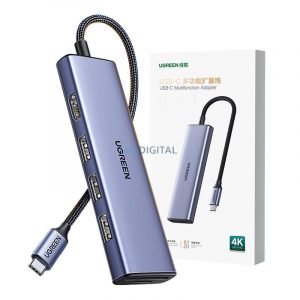 Adaptor HUB UGREEN CM511 USB-C la HDMI, 3x USB-A 3.0, SD/TF