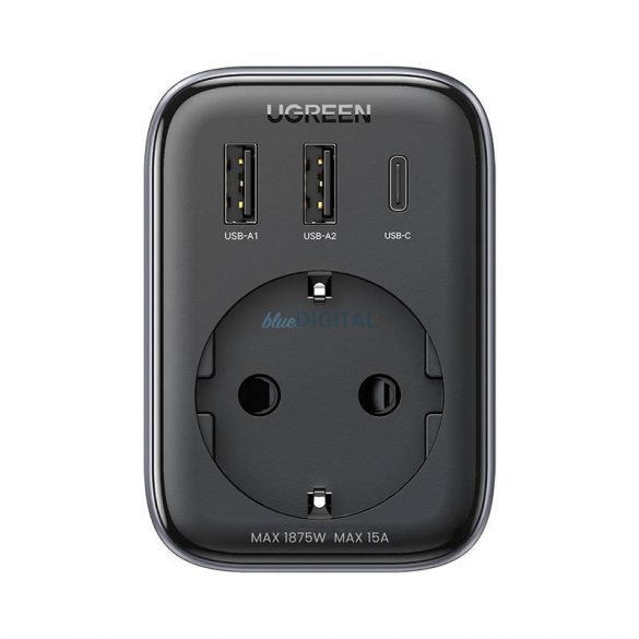 Adaptor de călătorie pentru conector UE-SUA UGREEN CD314 2xUSB-A, 1xUSB-C