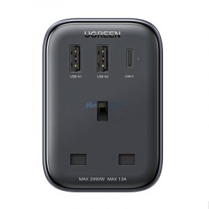 Adaptor de călătorie pentru conectorul UK UE UGREEN CD314 2xUSB-A, 1xUSB-C