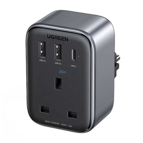 Adaptor de călătorie pentru conectorul UK UE UGREEN CD314 2xUSB-A, 1xUSB-C