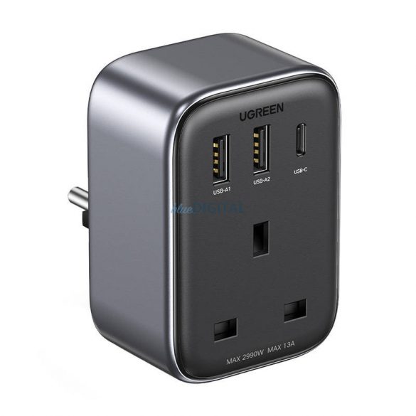 Adaptor de călătorie pentru conectorul UK UE UGREEN CD314 2xUSB-A, 1xUSB-C