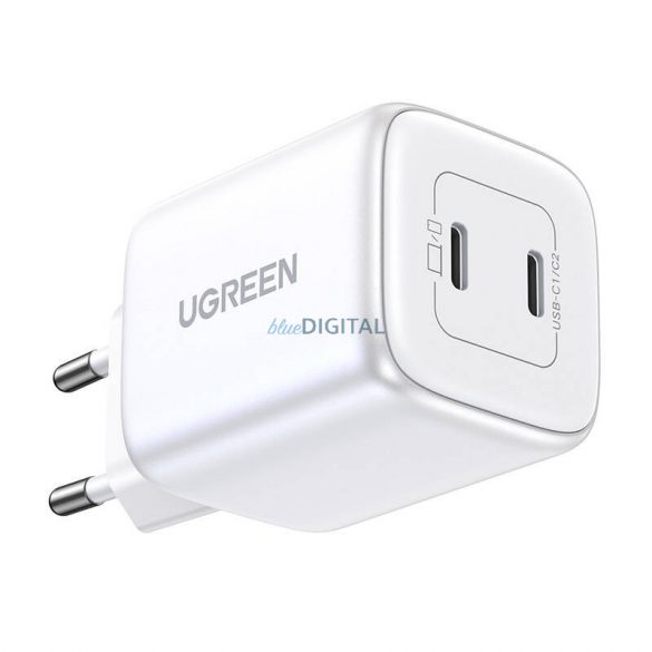 Încărcător UGREEN Nexode 45W, 2x USB-C, PD3.0, QC4.0, GaN (alb)