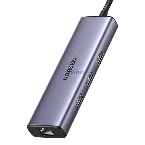 Adaptor multifuncțional UGREEN 6in1 USB-C 3x USB A 3.0, HDMI, RJ45, convertor PD