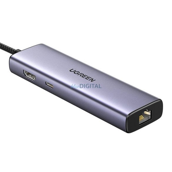 Adaptor multifuncțional UGREEN 6in1 USB-C 3x USB A 3.0, HDMI, RJ45, convertor PD