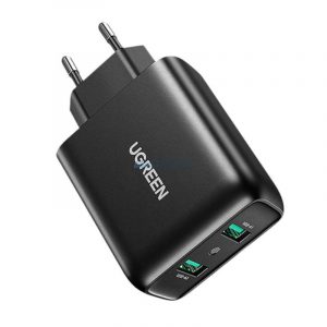 Încărcător rapid UGREEN, 2xUSB-A, 18W, PD 3.0 EU (negru)