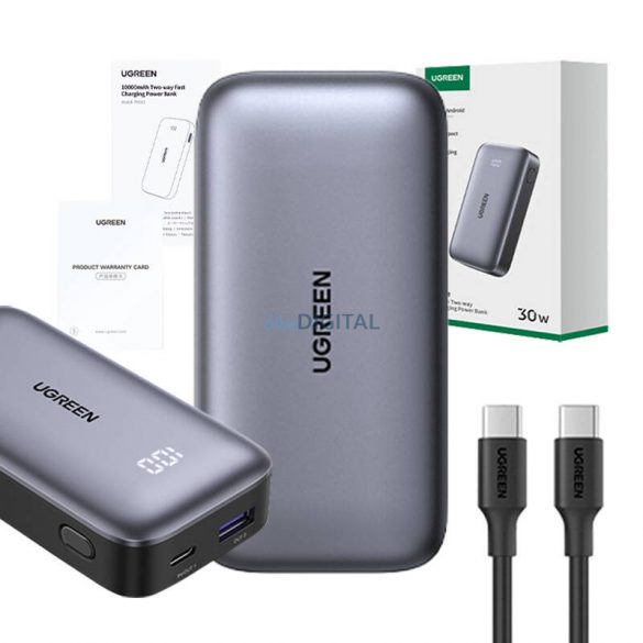 Ugreen Nexode PB502 powerbank 10000mAh USB + USB-C, 30W PD - negru