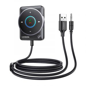 Adaptor Bluetooth 5.4 Ugreen CM723, USB + mini jack de 3,5 mm, microfon încorporat (negru)