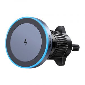 Suport auto magnetic cu încărcător inductiv Ugreen W525, pentru aerisire, 15W (negru)